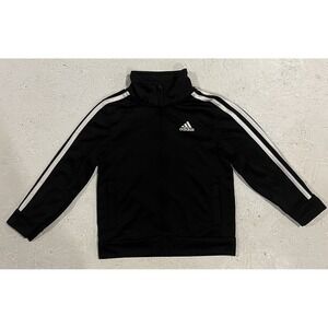 Adidas Youth‎ Boys Black White Striped Logo Track Sports Jacket Size 3T